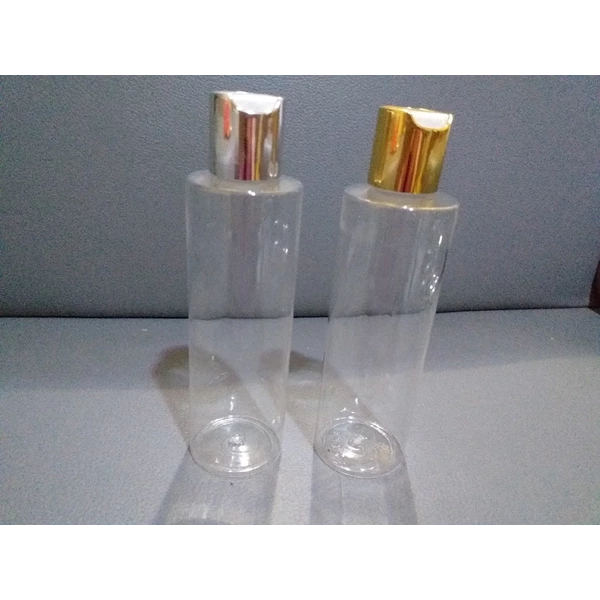 Botol Pump Kosmetik RF200ml tutup prestop gold/silver