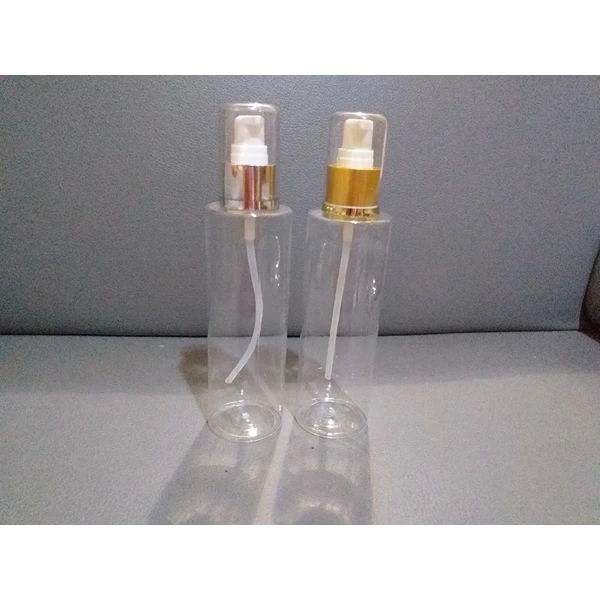 Botol Kosmetik RF 200ml pump treatment gold/silver