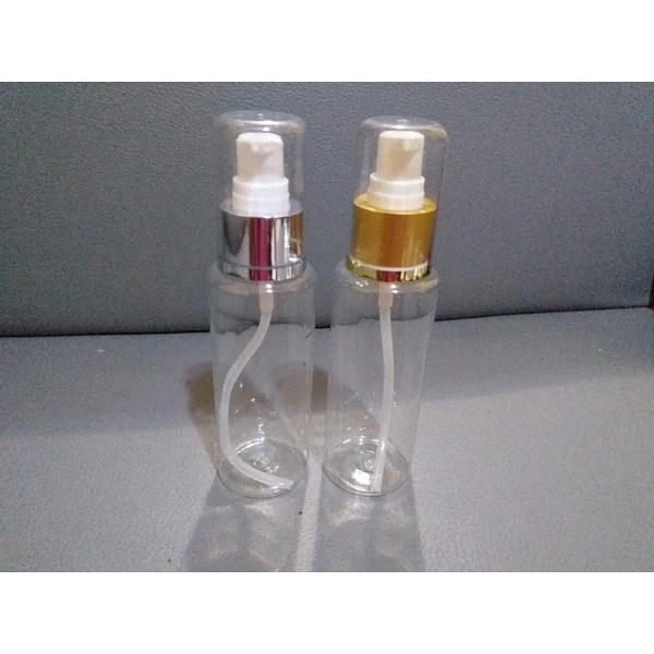Botol Kosmetik RF100ml pump treatment gold/silver